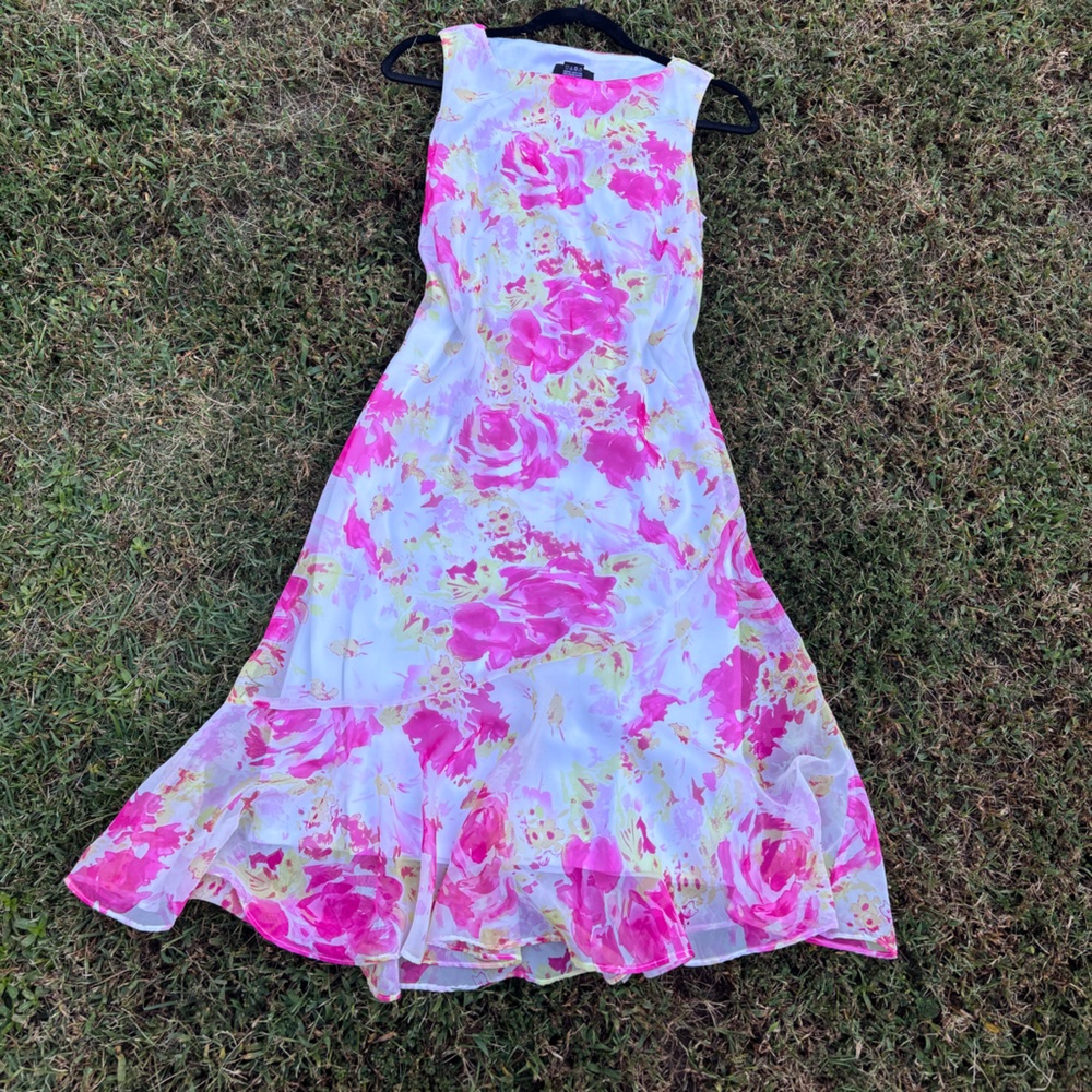 Y2K Scarlett Floral Fit & Flare Dress Pink White 5/6 - Picture 10 of 10